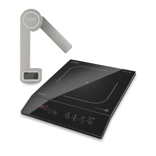 Набор: Индукционная плита CASO Maitre 2400 + Кухонные весы CASO Kitchen Ecostyle