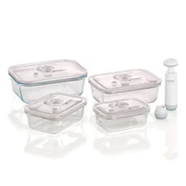 Контейнеры CASO VakuBoxx E-Set для вакуумной упаковки 4шт. с насосом