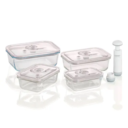 Контейнеры CASO VakuBoxx E-Set для вакуумной упаковки 4шт. с насосом