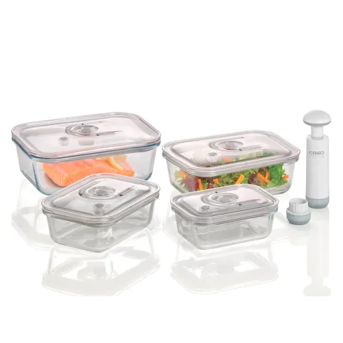 Контейнеры CASO VakuBoxx E-Set для вакуумной упаковки 4шт. с насосом